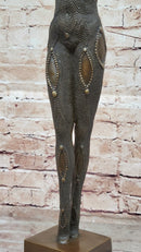 Dourga by Dimitri Chiparus - Art Deco Bronze Dancer Female Figure on Marble Base