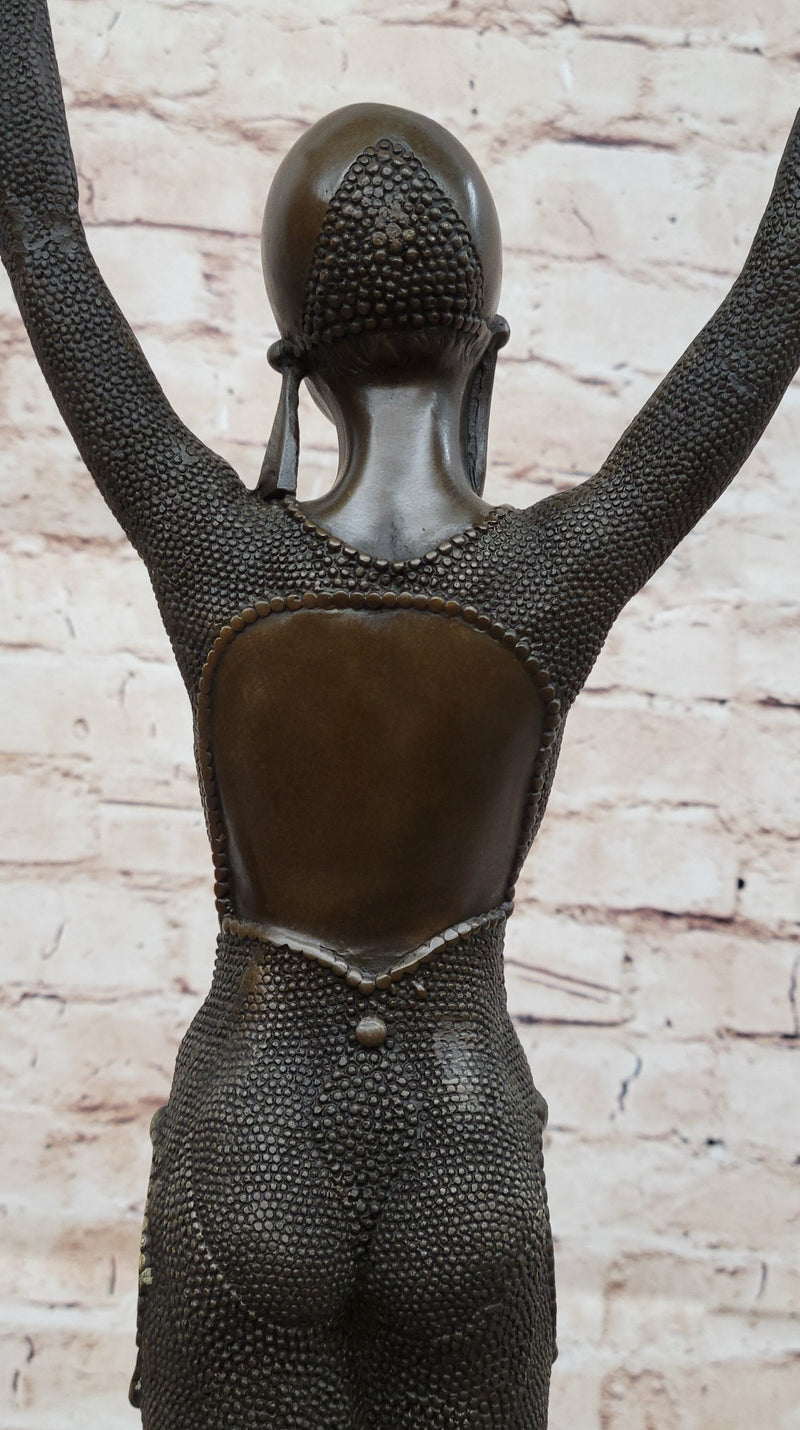 Dourga by Dimitri Chiparus - Art Deco Bronze Dancer Female Figure on M