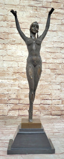 Dourga by Dimitri Chiparus - Art Deco Bronze Dancer Female Figure on Marble Base