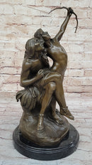 Nude Native American Male Archer Figures w/ Bow - Bronze Sculpture Art by Milo