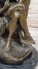 Nude Native American Male Archer Figures w/ Bow - Bronze Sculpture Art by Milo