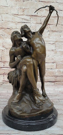 Nude Native American Male Archer Figures w/ Bow - Bronze Sculpture Art by Milo