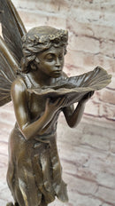Winged Fairy Angel Fantasy Nymph Girl Bronze Sculpture Statue Original Art by Milo