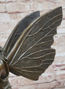 Winged Fairy Angel Fantasy Nymph Girl Bronze Sculpture Statue Original Art by Milo