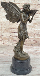 Winged Fairy Angel Fantasy Nymph Girl Bronze Sculpture Statue Original Art by Milo