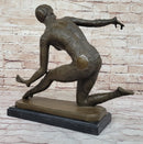 Dimitri Chiparus Graceful Art Deco Dancer Girl Bronze Sculpture on Marble Base