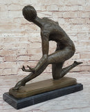 Dimitri Chiparus Graceful Art Deco Dancer Girl Bronze Sculpture on Marble Base