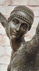 Hot Cast Bronze Chiparus Art Deco Starfish Dancer Girl on Marble Base