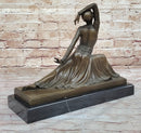 Art Deco Dancer Girl w/ Long Skirt in Graceful Pose - Bronze Sculpture by Chiparus