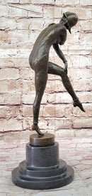 DANCER BY D.H. CHIPARUS BRONZE SCULPTURE ART NOUVEAU FIGURE HOME DECOR