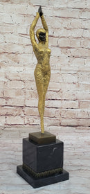 Art Deco Bronze Chiparus Starfish Dancer Etoile La Mer Statue Sculpture Figure Gold 19" x 5"