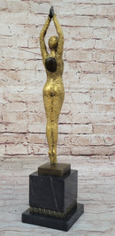 Art Deco Bronze Chiparus Starfish Dancer Etoile La Mer Statue Sculpture Figure Gold 19" x 5"
