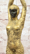 Art Deco Bronze Chiparus Starfish Dancer Etoile La Mer Statue Sculpture Figure Gold 19" x 5"