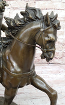 French King Louis XIV of France on Horseback - Bronze Sculpture on Marble Base