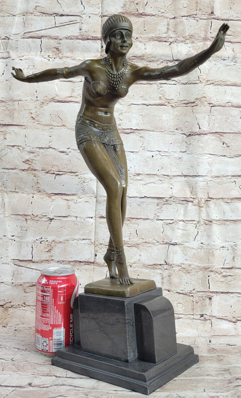 Phoenician Dancer Art Deco Bronze Statue Sculpture after D.H. Chiparus