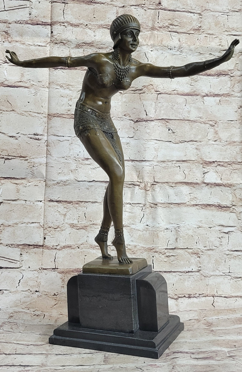 Phoenician Dancer Art Deco Bronze Statue Sculpture after D.H. Chiparus