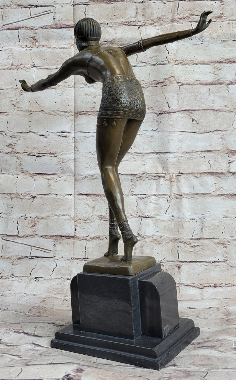 Phoenician Dancer Art Deco Bronze Statue Sculpture after D.H. Chiparus
