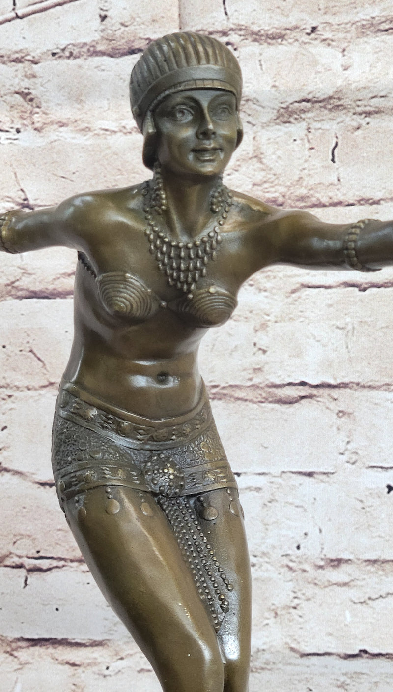 Phoenician Dancer Art Deco Bronze Statue Sculpture after D.H. Chiparus