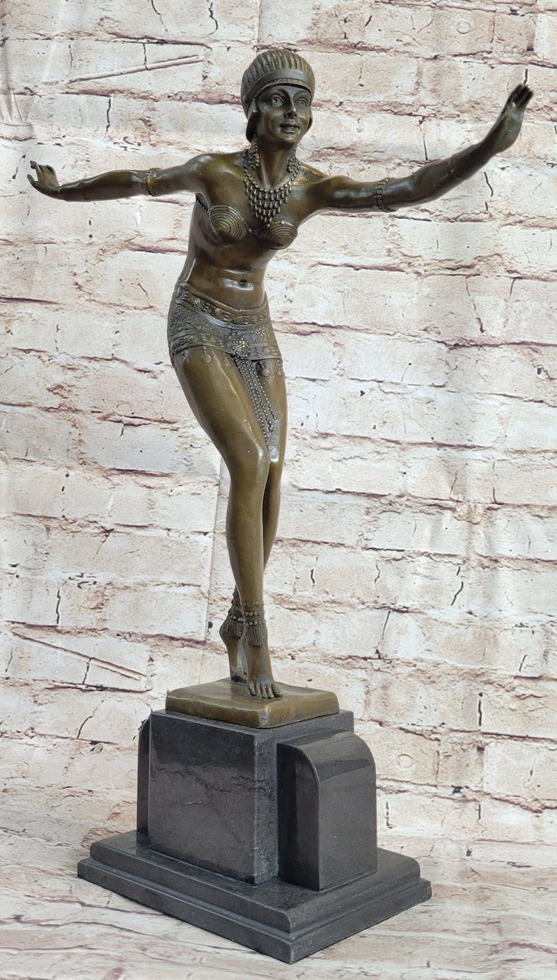 Phoenician Dancer Art Deco Bronze Statue Sculpture after D.H. Chiparus