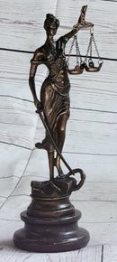 Bronze Blind Lady of Justice Scales Law Lawyer Attorney Office Statue Figurine