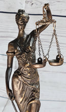 Bronze Blind Lady of Justice Scales Law Lawyer Attorney Office Statue Figurine