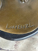 Art Deco Girl with Dog Bronze Statue Sculpture  Figure Lorenzl 14" x 8"