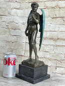 Reimagining of Michelangelo's David w/ Angel Wings Bronze Statue Sculpture Figure 15" x 6"