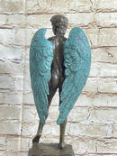 Reimagining of Michelangelo's David w/ Angel Wings Bronze Statue Sculpture Figure 15" x 6"