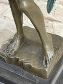 Reimagining of Michelangelo's David w/ Angel Wings Bronze Statue Sculpture Figure 15" x 6"