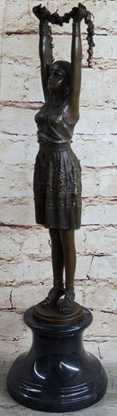TALL 19'' SIGNED CHIPARUS FLOWER DANCER BRONZE STATUE SCULPTURE FIGURINE FIGURE