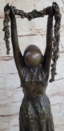 TALL 19'' SIGNED CHIPARUS FLOWER DANCER BRONZE STATUE SCULPTURE FIGURINE FIGURE