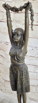 TALL 19'' SIGNED CHIPARUS FLOWER DANCER BRONZE STATUE SCULPTURE FIGURINE FIGURE
