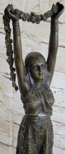 TALL 19'' SIGNED CHIPARUS FLOWER DANCER BRONZE STATUE SCULPTURE FIGURINE FIGURE