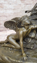 Woman with 2 Angels Bronze Statue Sculpture French Clodion 15" x 17"
