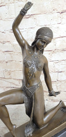 Art Deco Belly Dancer Female Figure by Chiparus Bronze Statue Sculpture 15.5" x 9"