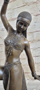 Art Deco Belly Dancer Female Figure by Chiparus Bronze Statue Sculpture 15.5" x 9"