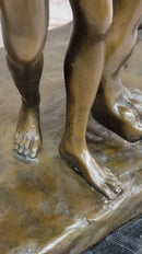 Original Artwork by Italian artist Aldo Vitaleh Bronze Lion with Angel Sculpture