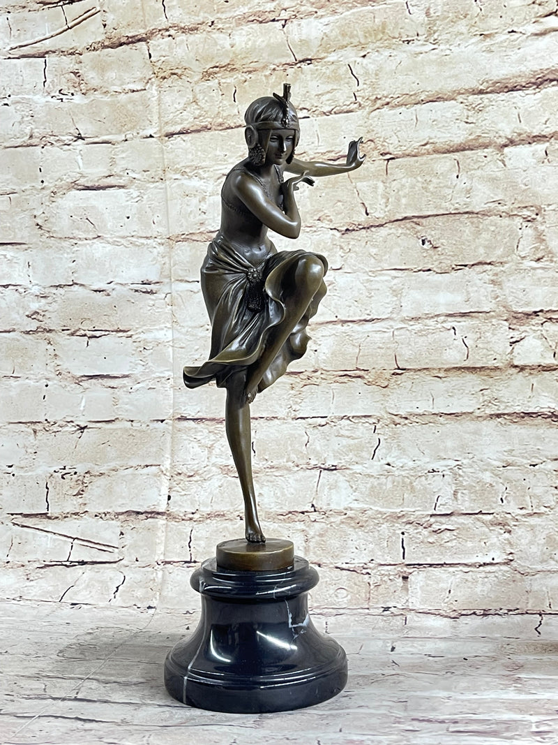 Chiparus Art Deco Gypsy Russian Dancer Bronze Statue Sculpture Figure