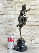 Chiparus Art Deco Gypsy Russian Dancer Bronze Statue Sculpture Figure Marble Base 15" X 6"