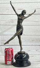 Art Deco Chiparus Starfish Dancer Girl Bronze Figure Statue Sculpture on Marble Base