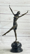Art Deco Chiparus Starfish Dancer Girl Bronze Figure Statue Sculpture on Marble Base