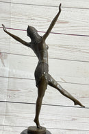 Art Deco Chiparus Starfish Dancer Girl Bronze Figure Statue Sculpture on Marble Base
