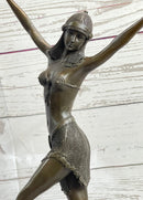 Art Deco Chiparus Starfish Dancer Girl Bronze Figure Statue Sculpture on Marble Base