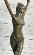 Art Deco Chiparus Starfish Dancer Girl Bronze Figure Statue Sculpture on Marble Base