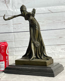 Chiparus Art Deco Russian Gypsy Dancer Girl Bronze Sculpture Statue on Marble Base