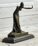 Chiparus Art Deco Russian Gypsy Dancer Girl Bronze Sculpture Statue on Marble Base