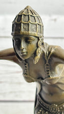 Chiparus Art Deco Russian Gypsy Dancer Girl Bronze Sculpture Statue on Marble Base