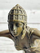 Chiparus Art Deco Russian Gypsy Dancer Girl Bronze Sculpture Statue on Marble Base