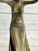 Chiparus Art Deco Russian Gypsy Dancer Girl Bronze Sculpture Statue on Marble Base