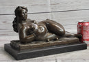Nude Female Figure Woman Laying on her Side by Fernando Botero Bronze Sculpture